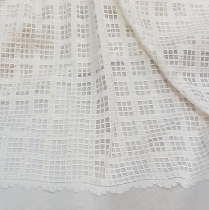Tela visillo encaje cuadros: altura 165 cm - 4