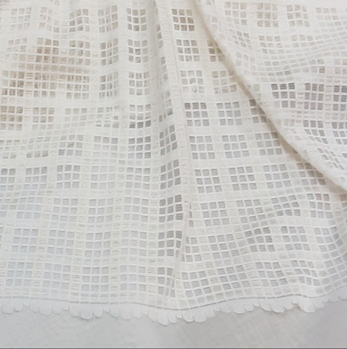 Tela visillo encaje cuadros 165 - 5