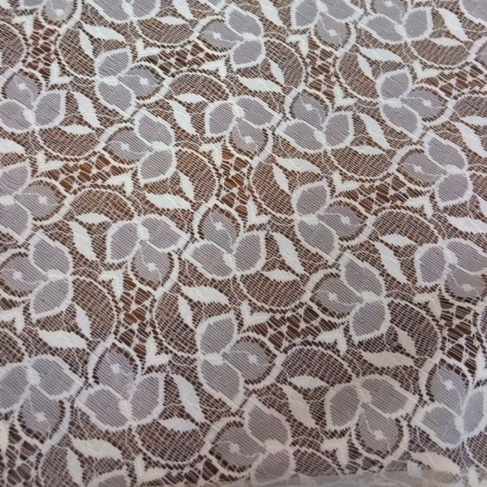 Tela encaje beige flor - 1