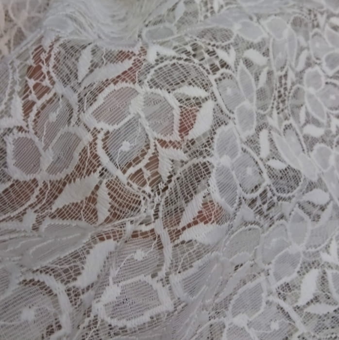 Tela encaje beige flor - 2