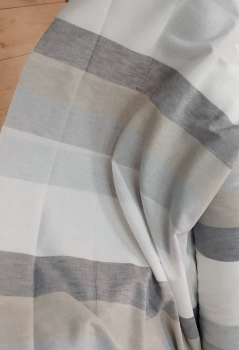 Tela visillo rayas gris tostado