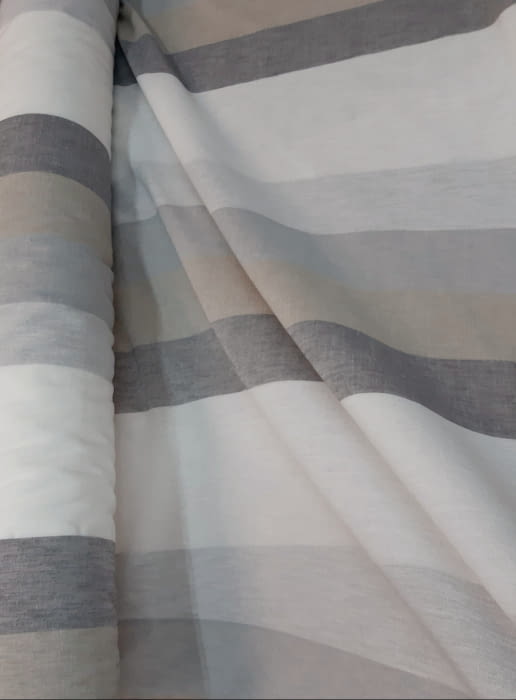 Tela visillo rayas gris tostado - 3