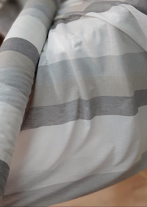 Tela visillo rayas gris tostado - 5