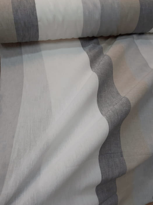 Tela visillo rayas gris tostado - 6