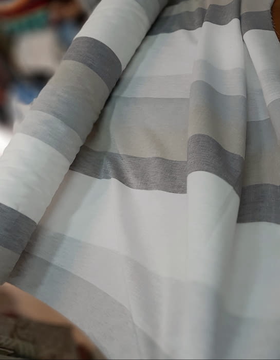 Tela visillo rayas gris tostado - 7