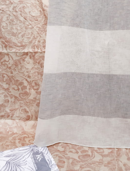 Tela visillo franjas grises