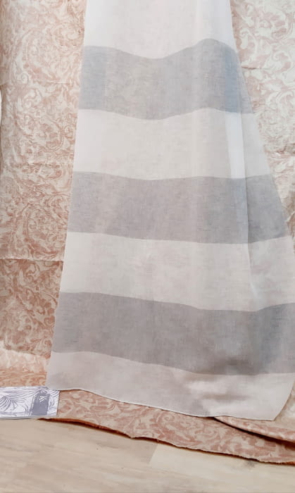 Tela visillo franjas grises - 2