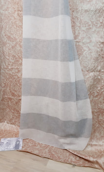 Tela visillo franjas grises - 4