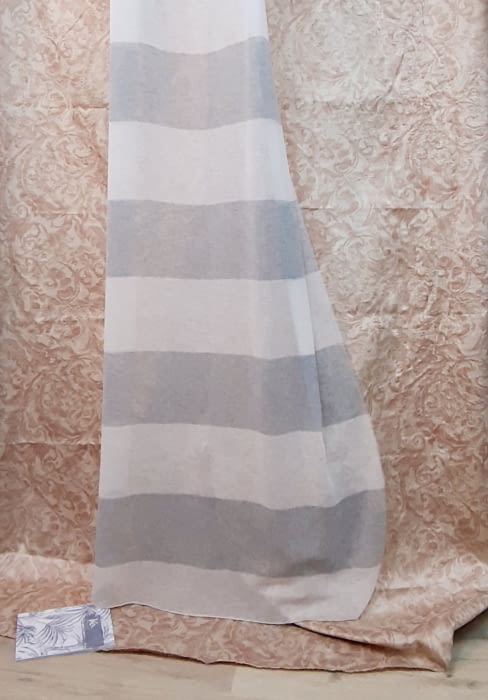 Tela visillo franjas grises - 5