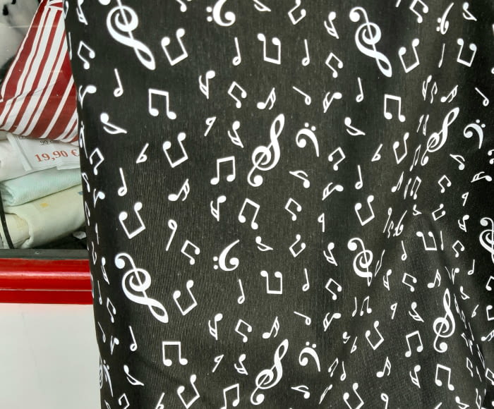 1,50 x 2,80 metros Tela notas musicales - 5