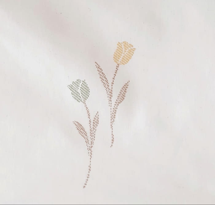 Tela loneta tulipanes verdes 280 - 4