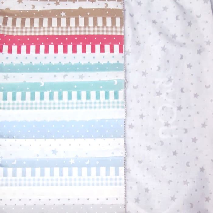 Telas infantiles estrellas, rayas y topos