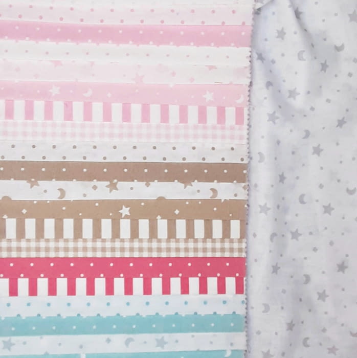 Telas infantiles estrellas, rayas y topos - 2