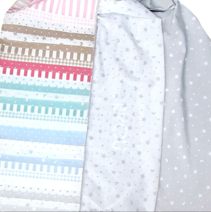 Telas infantiles estrellas, rayas y topos - 3