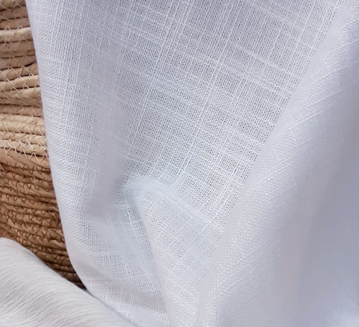 Tela visillo Venice 15% lino rústico blanco