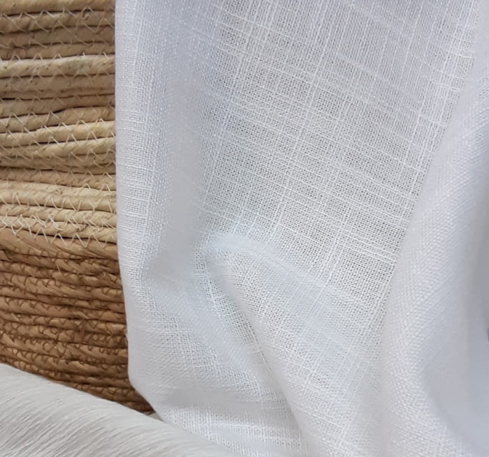 Tela visillo Venice 15% lino rústico blanco - 2