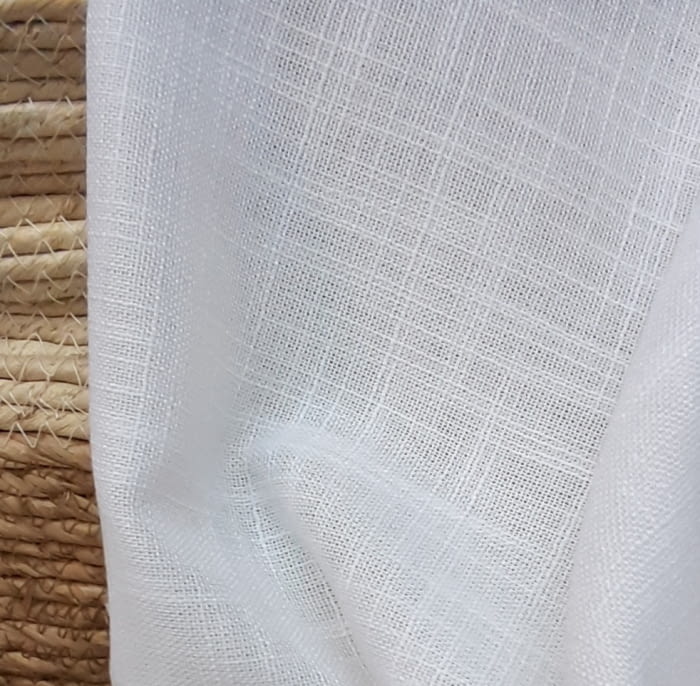 Tela visillo Venice 15% lino rústico blanco - 4