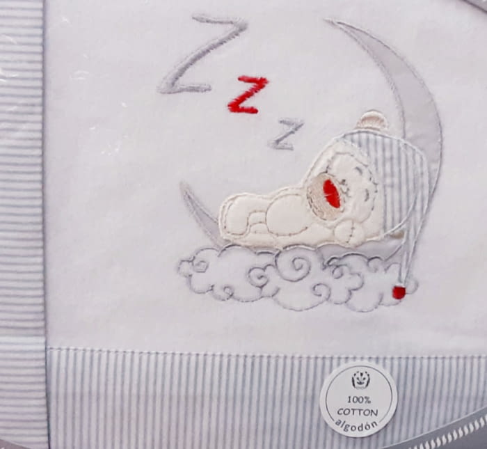 Sábanas franela cuna gris - 1