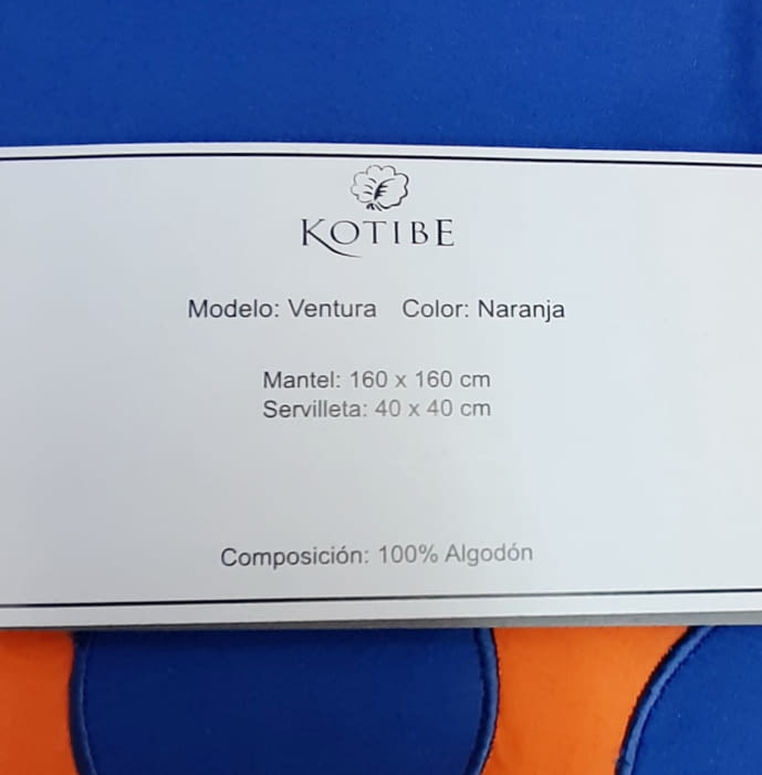 Mantelería naranja 160 x 160 + 4 - 5
