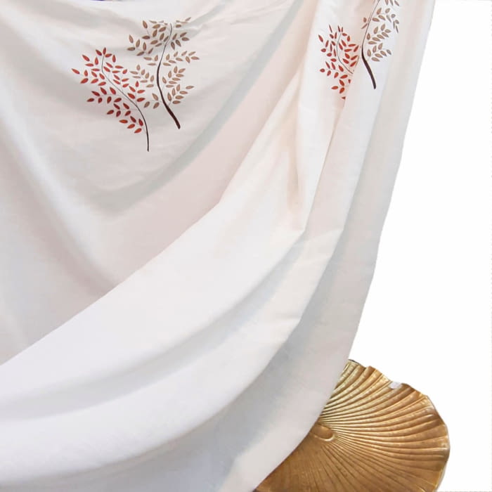 Tela visillo lino árbol