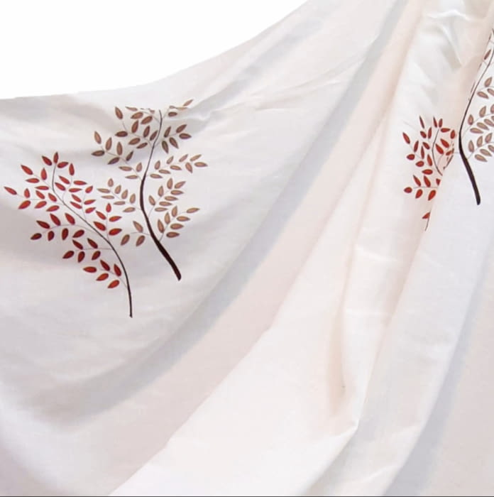 Tela visillo lino árbol - 1