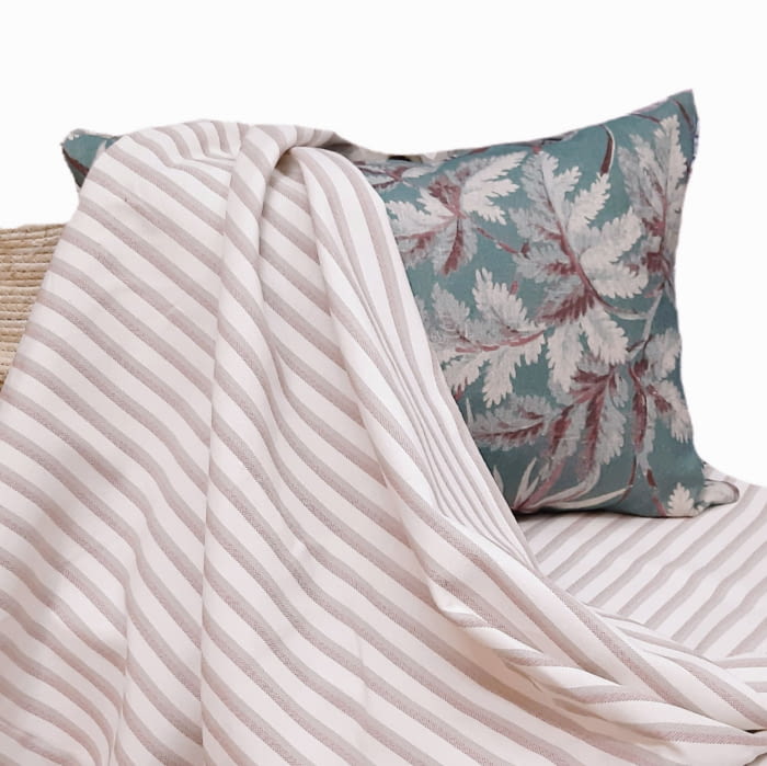 Tela lona City rayitas rosadas - 1