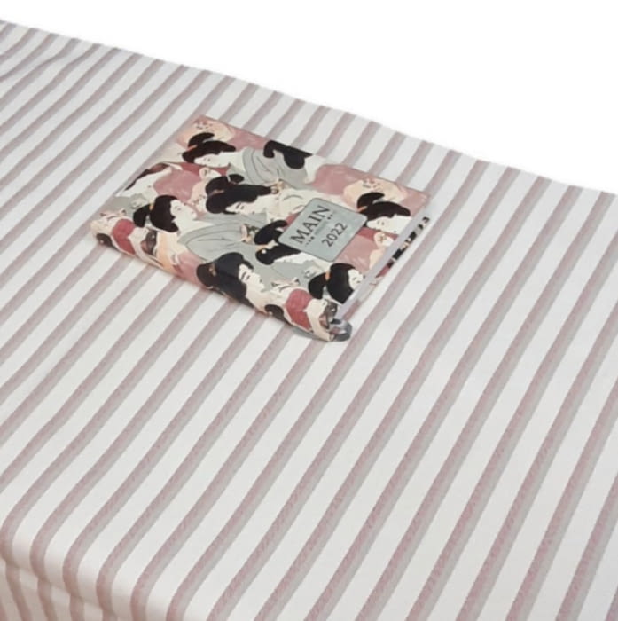 Tela lona City rayitas rosadas - 5