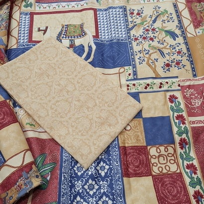 Funda nórdica reversible India/adamascada. Cama 150