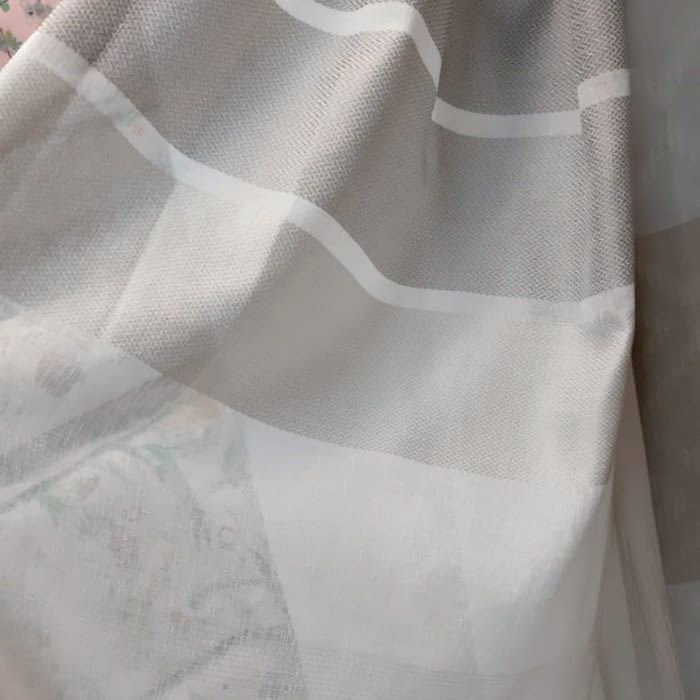 Tela visillo rayas horizontales marrón - 3