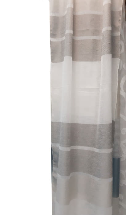 Tela visillo rayas horizontales marrón - 5