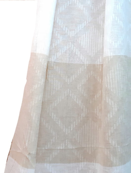 Visillo franjas beige rombos - 1