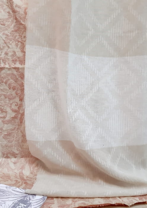 Visillo franjas beige rombos - 2