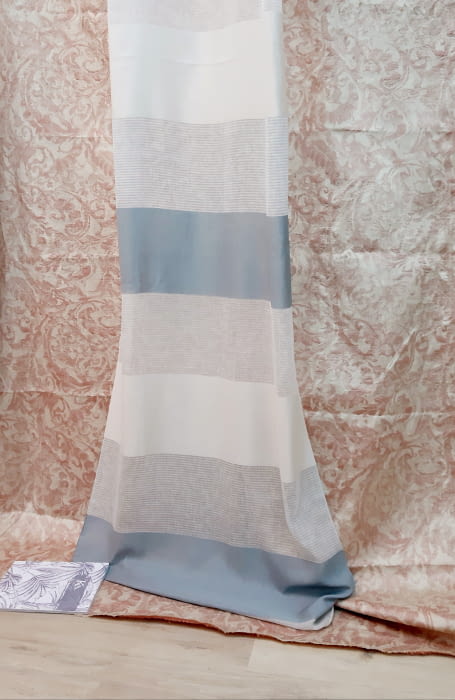 Tela visillo franjas azul 4 - 4