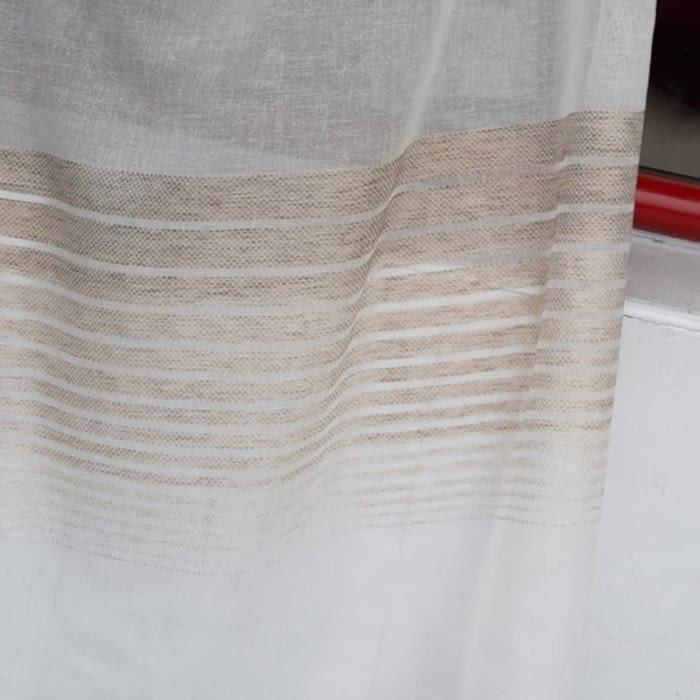 Tela visillo rayas horizontales beige - 3