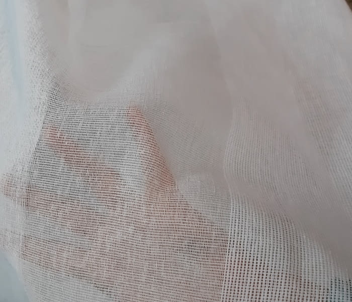 Tela visillo rayas beige - 1