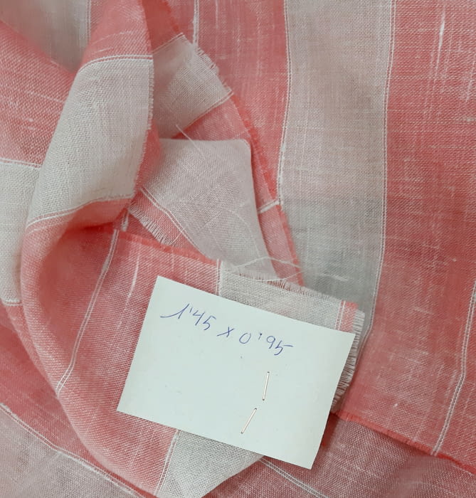 Tela Visillo lino rosa 95 x 145 cm - 4