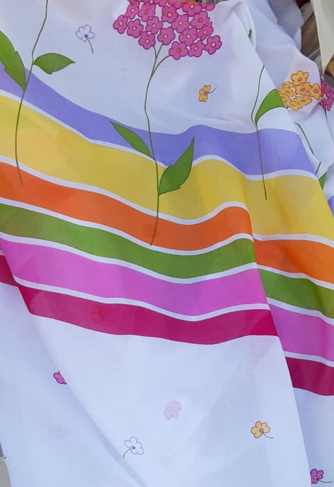 Tela visillo flores colores infantil - 2