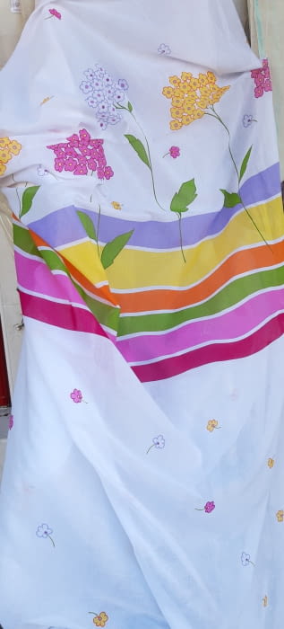 Tela visillo flores colores infantil - 3