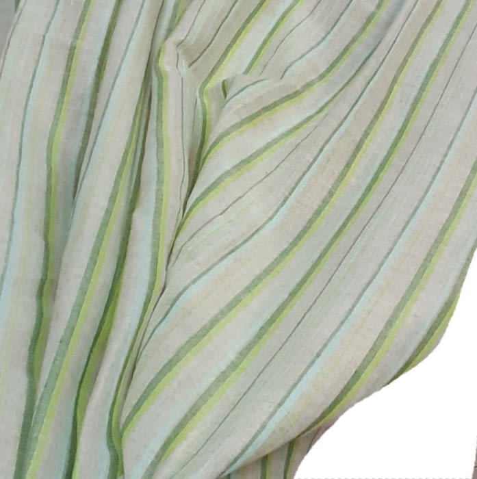 Retal visillo lino rayitas verdes 1,40 x 1,50 metros - 4