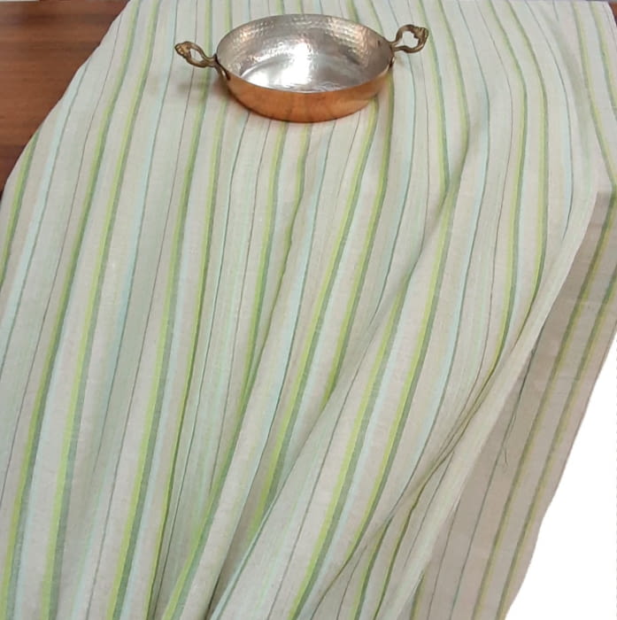 Retal visillo lino rayitas verdes 1,40 x 1,50 metros - 5