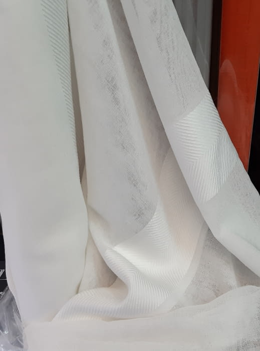 Tela visillo espiga blanco