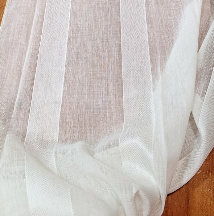 Retales de visillo de rayas de espigas