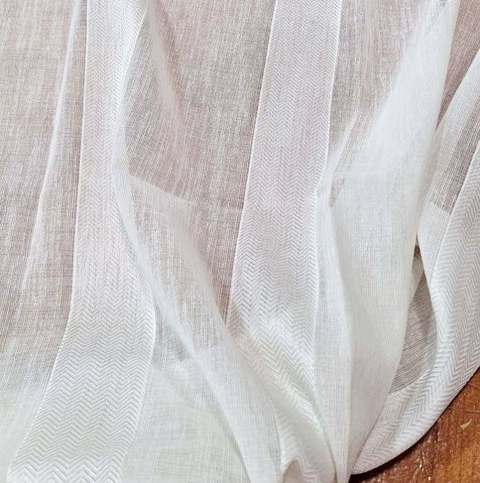 Retales de visillo de rayas de espigas - 2