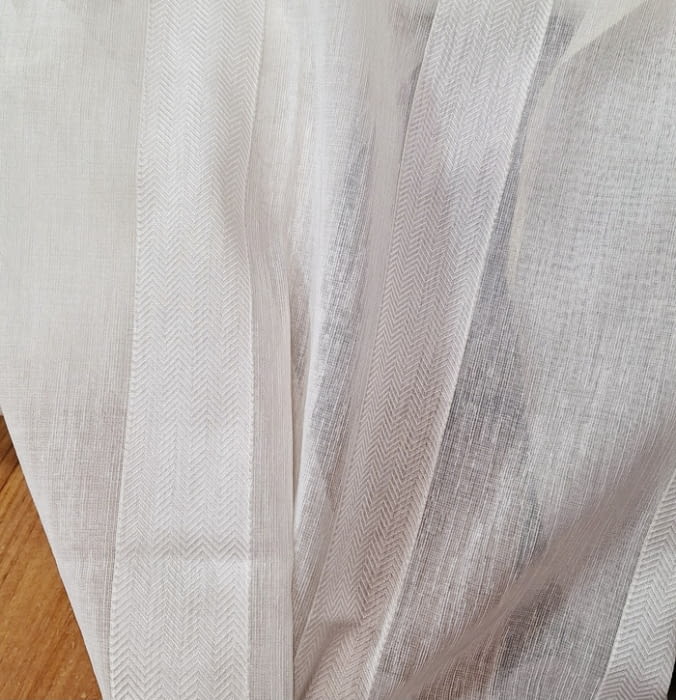 Retales de visillo de rayas de espigas - 3