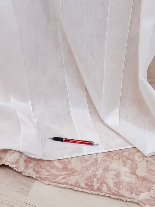 Retales de visillo de rayas de espigas - 5