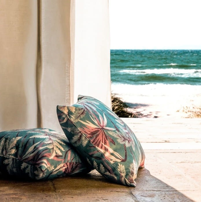 Telas tapicería lino Tulum rosa - 7