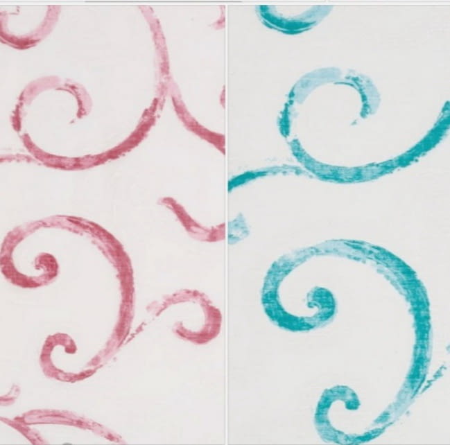 Telas Visillos lino Alma turquesa o rosa.