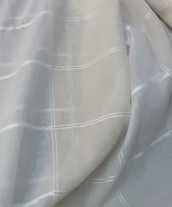 Tela visillo cuadros beige - 2