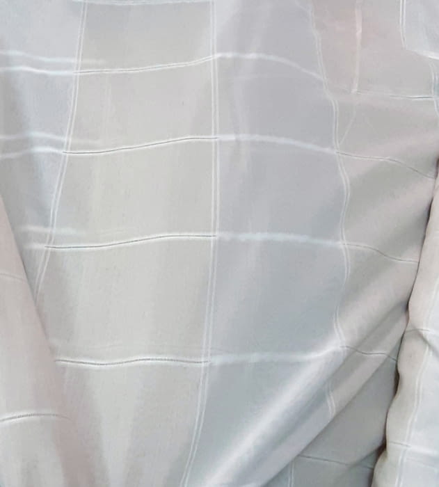 Tela visillo cuadros beige - 3