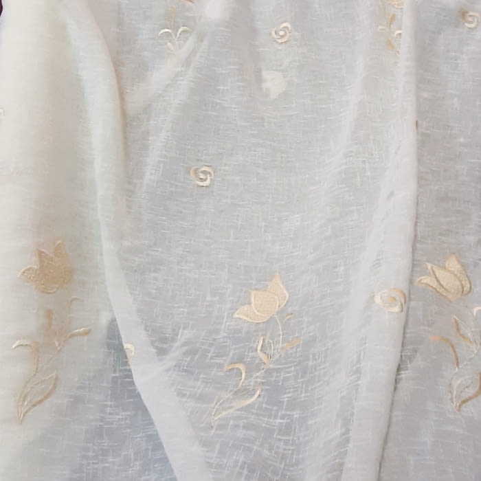 Tela visillo bordado ondas